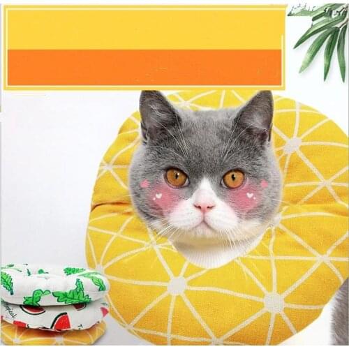 Pet Elizabeth Collar Soft Cotton Dog Cat Adjustable Wound Healing Prevent Bite Neck Ring Protection Collar Cat Printed Collar