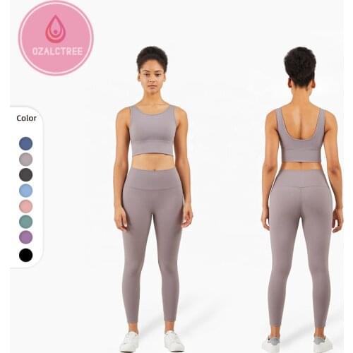 OzalCtree 2pcs/set Women Sports Clothes High Impact Bra for Fitness Yoga Running Workout Gym Push up Leggings
