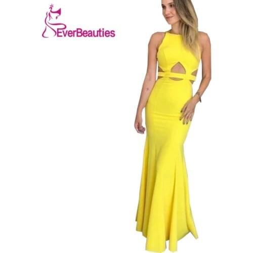 Платья знаменитостей Mermaid Evening Dress Long 2020 Yellow Vestidos De Fiesta вечерние платья abiti da cerimonia Robe De Soiree