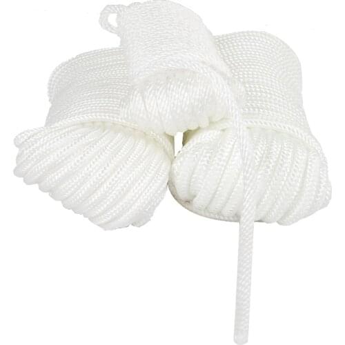 White black color polypropylene fiber strong rope for anchor safety rope 6mm 8mm 10mm, 10m 20m 30m 40m in length