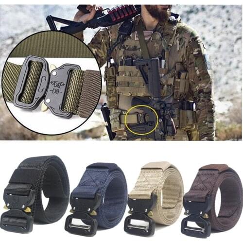 Tactical Belt Nylon Military Waist Belt Quick Release Airsoft Combat Training Shooting mens Belt Hunting Accessories