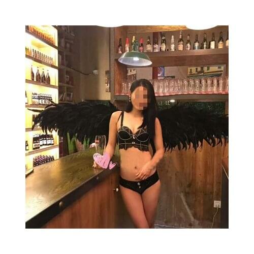 Luxury Black Angle Wings Props Cosplay photography Game Display Game Party Wedding wing costume catwalk props