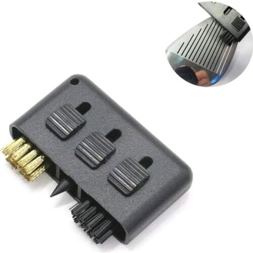 Golf Brush 1pcs 3-in-1 Golf Club Groove Putter Wedge Ball Cleaning Brush Shoes Cleaner For Golfer Black Golf Accessories