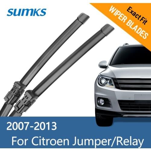 SUMKS Wiper Blades for Citroen Jumper / Relay 26"&20" Fit Push Button Arms 2007 2008 2009 2010 2011 2012 2013