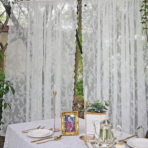 1PCS Solid White Lace Window Curtains for Living Room balcony Bedroom Modern Tulle Voile Organza Curtains Fabric Drapes
