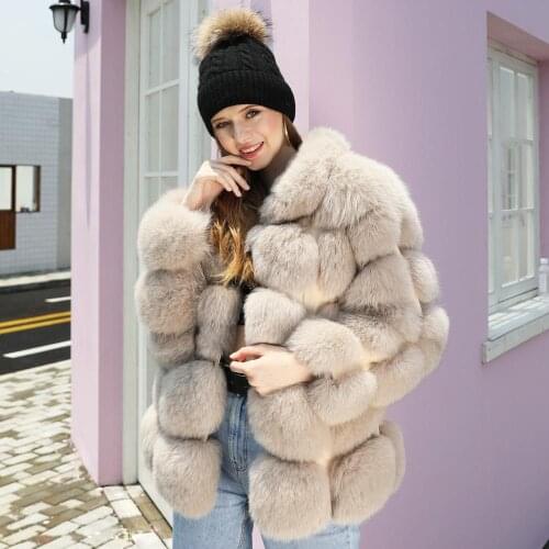 Fox Fur Coat Women Fluffy Thick Warm Jacket High Quality Fashion Luxury Lady Winter Outerwear