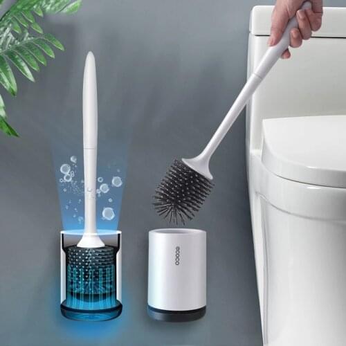 MeyJig Silicone Toilet Brush And Holder Quick Drain TPR Cleaning Brush Tools For Toilet Household WC Bathroom Accessories Sets