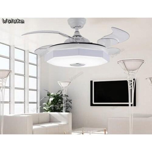 Nordic with Bluetooth audio living room dining room bedroom modern remote control LED fan light fan chandelier CD50 W07