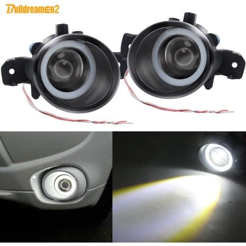 2 X LED Angel Eye Fog Light Car Front Bumper Fog Lamp White For Nissan Qashqai Juke Micra Dualis Rogue NV400 Sentra Sunny Teana