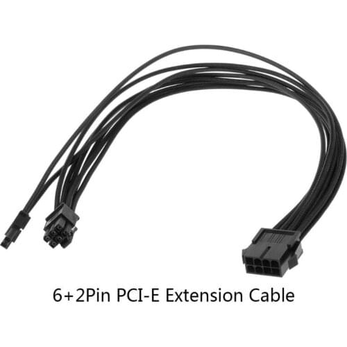 30/40CM GPU PCI-E 8 Pin (6pin+2pin) Male to Female Power Extension Cable for PC