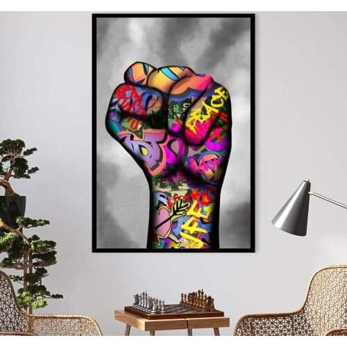 Street Graffiti Art Canvas Painting Lover Hands Art Wall Posters and Prints Inspiration Artwork Picture for Living Room Decor