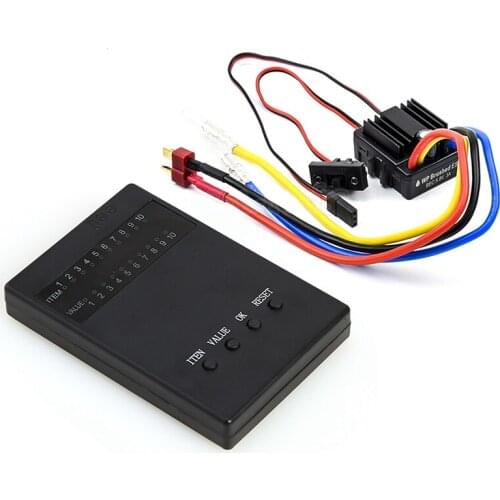80A Brush Brushed 1080 Electronic Speed Controller Waterproof ESC with Program Card for 1:10 1/8 WP Crawler