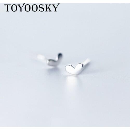 925 Sterling Silver Tiny Shiny Polish Mini 3mmX5mm Heart Stud Earrings Simple Small for Women Minimalist Studs Jewelry