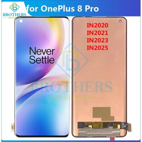 AMOLED LCD For OnePlus 8 Pro 1+ 8Pro LCD Display Touch Screen Digitizer IN2023 IN2020 IN2021 IN2025 Full Screen Phone Parts Test