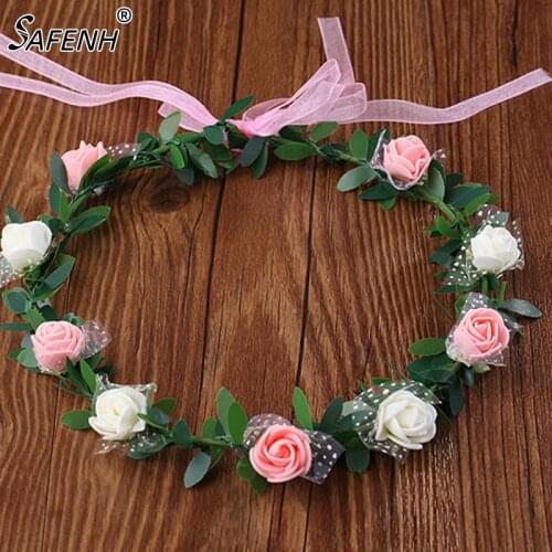 1pcs Flower Headband Garland Headpiece Crown Wedding Bohemian Wreath Hairband Party Floral Girl Hair Accessories