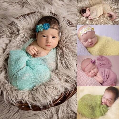 2020 Baby Swaddling Newborn Photography Props Accessories Top Quality Girl Shawl Infant Receiving Blanket Pure Solid Nursery Bed