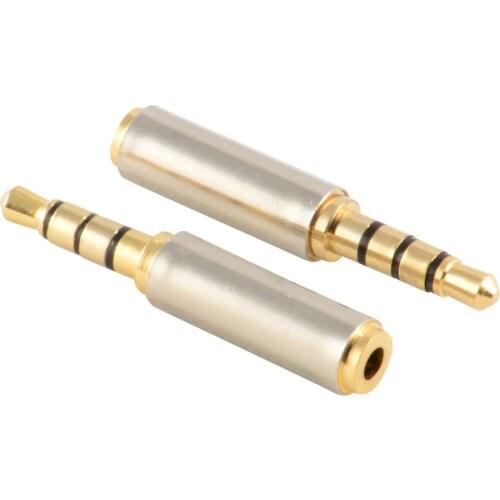 Gold 3.5mm Male to 2.5mm Female Stereo Audio Headphone Jack Adapter Converter portable chargerdrop shopping