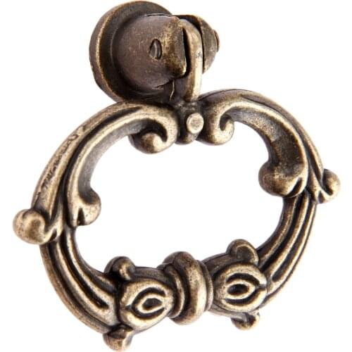 Antique Bronze Furniture Ring Pull Handles Knob Vintage Cabinet Knobs and Handles Kitchen Drawer Cupboard Pull Handles 47*42mm