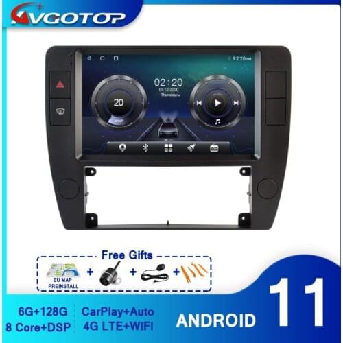 AVGOTOP Android 11 Car Radio for VW PASSAT B5 2004 2005 Carplay Auto Multimedia WiFi GPS Head Unit