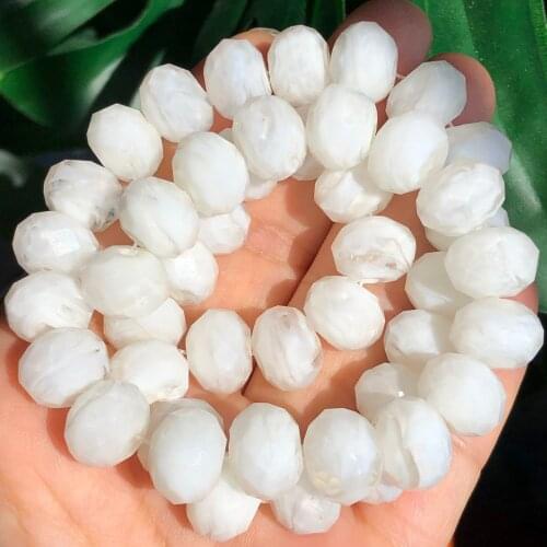 12mm Faceted Rondelle Murano White Lampwork Crystal Glass Beads For Jewelry Making Diy Bracelet Women Accessories Findings