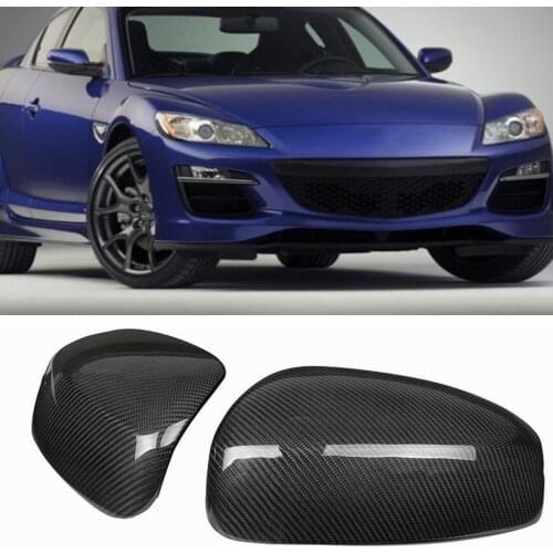 Mirror Cover For Mazda RX-8 RX8 2004-2011 Carbon Fiber Car Exterior Door Window Side Rear View Caps