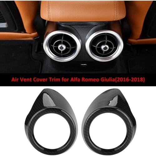 Carbon Fiber Car Interior Air Conditioner Outlet Frame Cover Trim For Alfa Romeo Giulia Car Interior Decorative Accessories