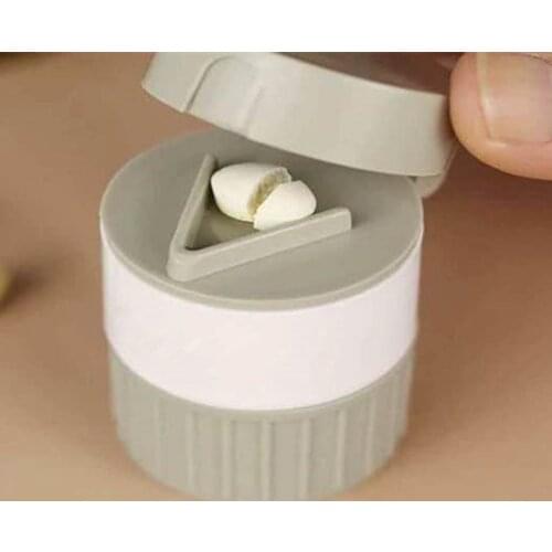 Pill Box Pill Split Box Pill Cutting Grinder Tablets Split Shredder Grinder Pill Powder Manual Grinding Box