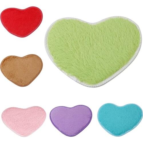 Love Heart Shaped Doormat Non-Slip Soft Microfiber Coral Fleece Bathroom Floor Area Rug For Living Room Mat Carpets Decor