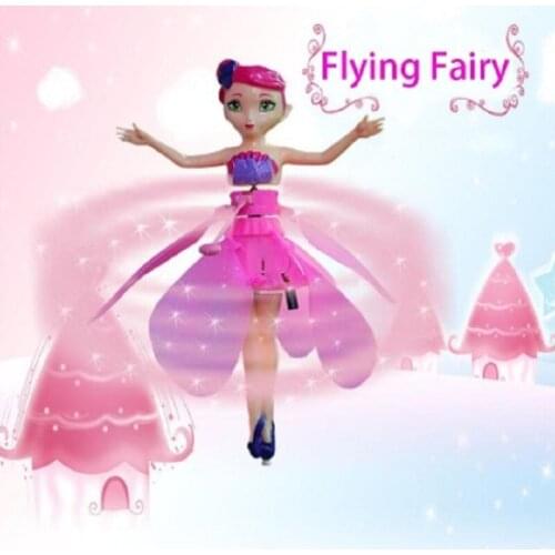 Princess Dolls Mini RC Drone Helicopter Infrared Induction Flyings Quadcopter Dolls Cute LED Light Fly Toy Lkcomo Birthday Gift
