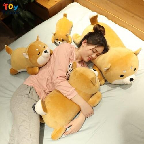 Kawaii Corgi Shiba Inu Husky Dog Plush Toys Lying Pillow Cushion Stuffed Animals Doll Children Baby Kisd Gift Room Decoration