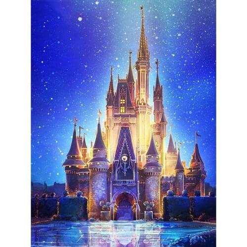 Cartoon Fairy Beautiful English Castle Starry Diamond Painting Diy 5D Acrylic Diamond Modern Craft Painting Material Package