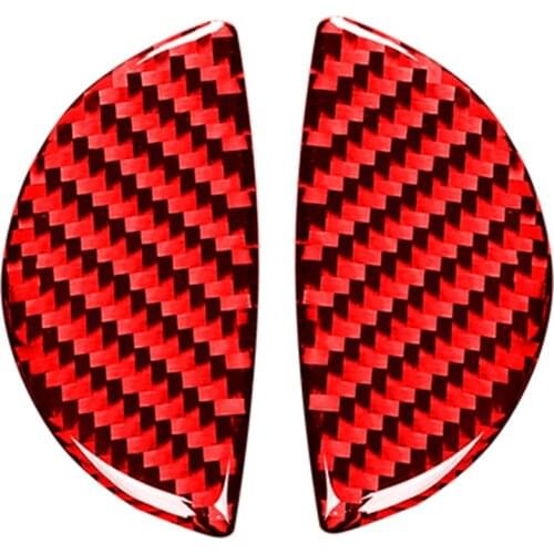Carbon Fiber Car Interior Door Handle Cover Sticker Trim for Mini Cooper R55 R56 R60, Red