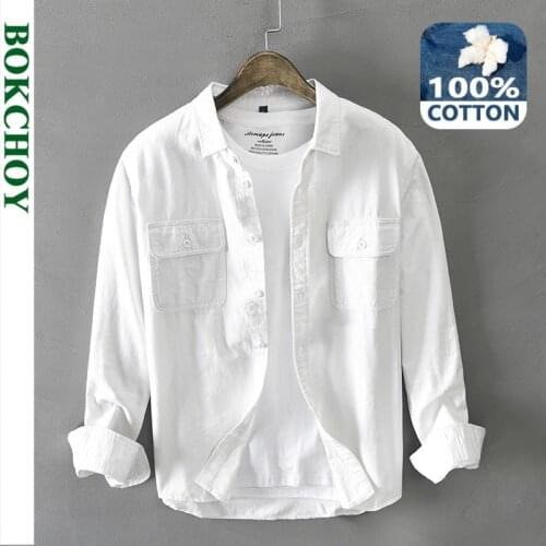 Winter New Mens White Long Sleeve Shirt GML04-Z102