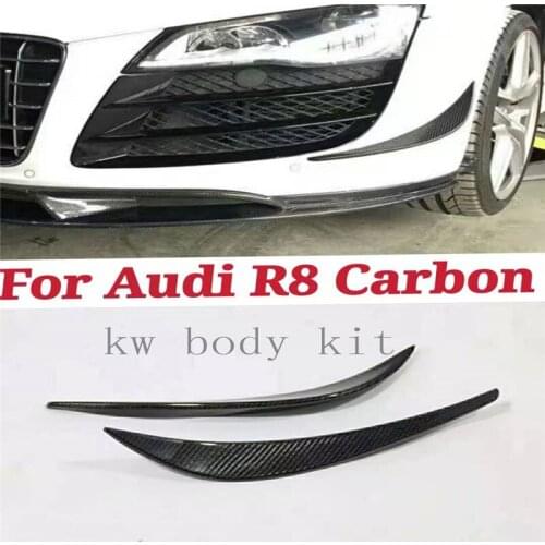 Front Bumper Canards Splitters Fins For Audi R8 V8 V10 2007 - 2015 Front Bumper Fins Canards Splitters Carbon Fiber Front Lip