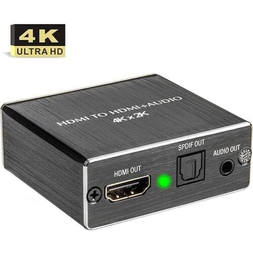 HDMI Conversor de Extrator de Audio Estereo HDMI Para HDMI Optico Toslink SPDIF + 3.5mm HDMI Adaptador de Divisor de Audio Optic