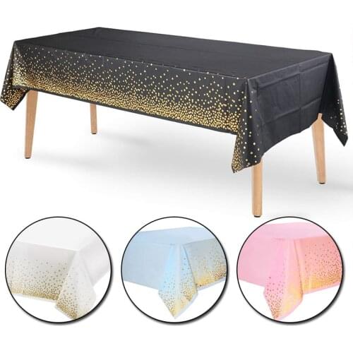 Plastic Dot Disposable Tablecloth Rectangular Anti-oil Table Cover for Wedding Birthday Party Christmas Home Decorations