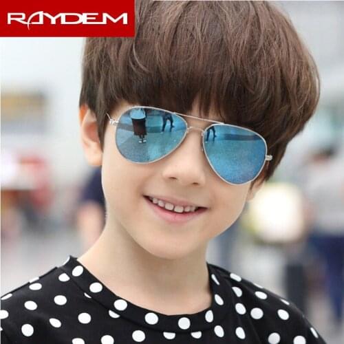 Boys Alloy Mirror Fashion Polarized Resin Sunglasses Children Girls