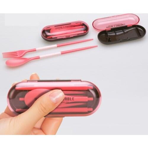 Portable Travel Cutlery Folding Travel Dinnerware Set Fork Tableware Portable Kid adult cubiertos portatil new year Gift