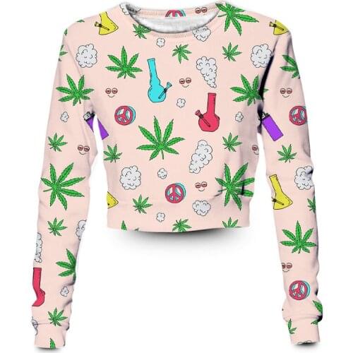 Custom Made Stone 420 Sublimation Print crop Sweatshirt Crewneck