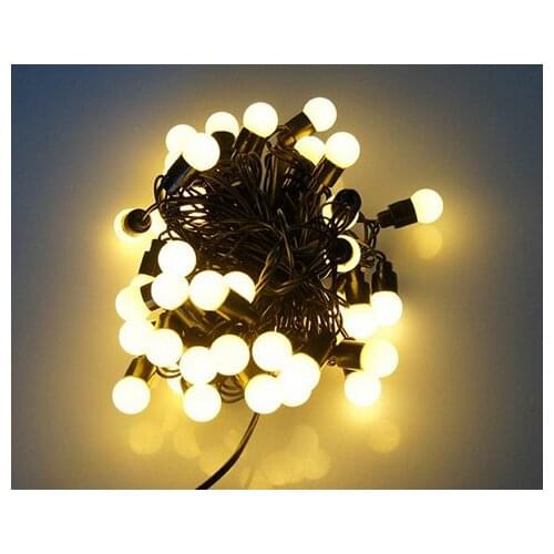 10PCS 6M 40LED Frosted Ball fairy string light EU220V linkable tail plug F/Christmas wedding Xmas party garden-6 Colors option