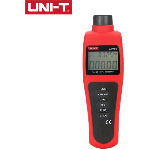 UNI-T Tachometer UT371 UT372 Measuring Rotation Speed of Shaft or Disc (on/off) Laser Pointer RPM/Count and Time Dual Display
