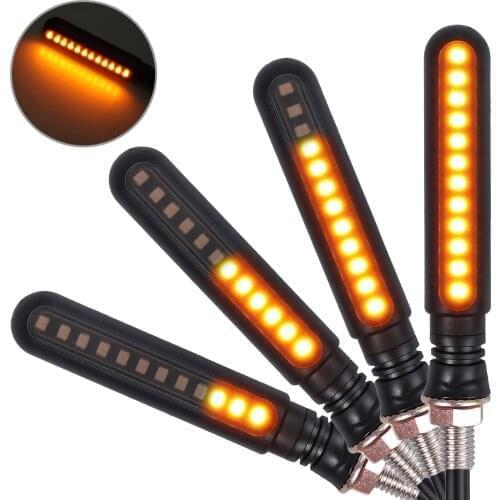 Universal Motorcycle Led Turn Signal Flowing Water Turn Signal & DRL Driving Lamp & Red Brake Stop Tail Light Flasher Indicators