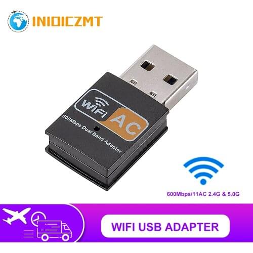 INIOICZMT usb wifi adapter dual band 600mbps 2.4G 5G HZ wireless pc adapter 802.11ac wifi receiver transmiter support windows