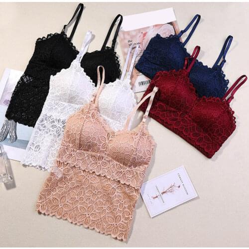 Women Lace Tube Top Flower Camisoles Sexy Crop Top Female Tanks Top Bralette