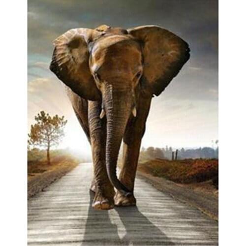 5D DIY Diamond Painting Square/Round Diamond Animal Painting Elephant Scene Picture Cross Stitch Embroidery Decoration WG3099