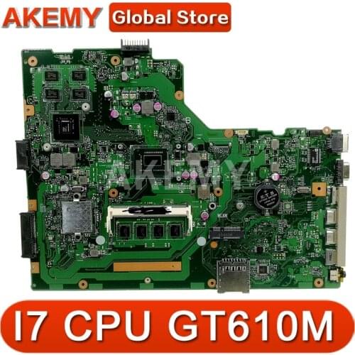Akemy X75VC Laptop motherboard for ASUS X75VC X75VB X75VD X75V F75V Test original mainboard 4G RAM I7-3517U CPU GT610M