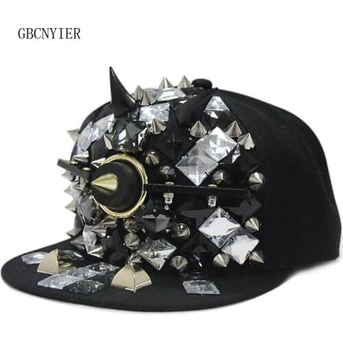 GBCNYIER Exaggeration Prominent Hip Hop Baseball Cap Cool Men Fashion Visor Hip-Hop Dance Show Unisex Hat Rivet Style