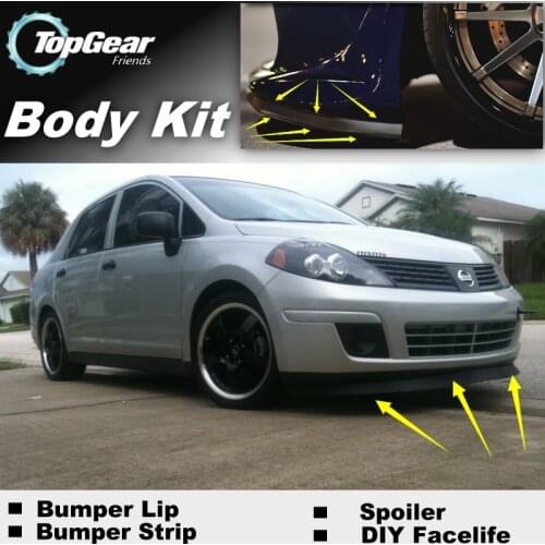 Bumper Lip Deflector Lips For Tiida Versa C11 C12 For Dodge Trazo Front Spoiler Skirt For TopGear Friends tuning / Body Kit Wing
