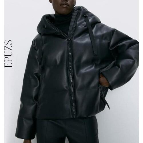 EPUZS Women's Black Down Jackets