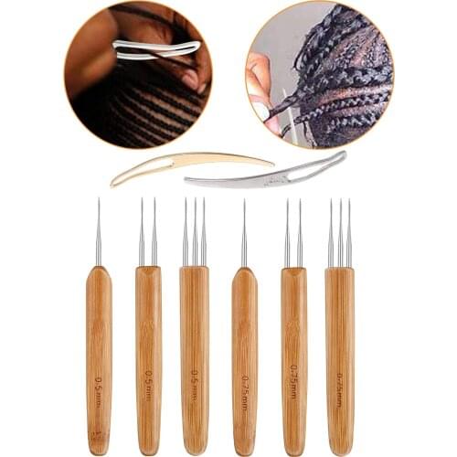 8x Dreadlocks Crochet Hooks 0.5mm, 0.75mm Crochet Hook for Dreads Dreadlock Needle Tool for Braid Craft